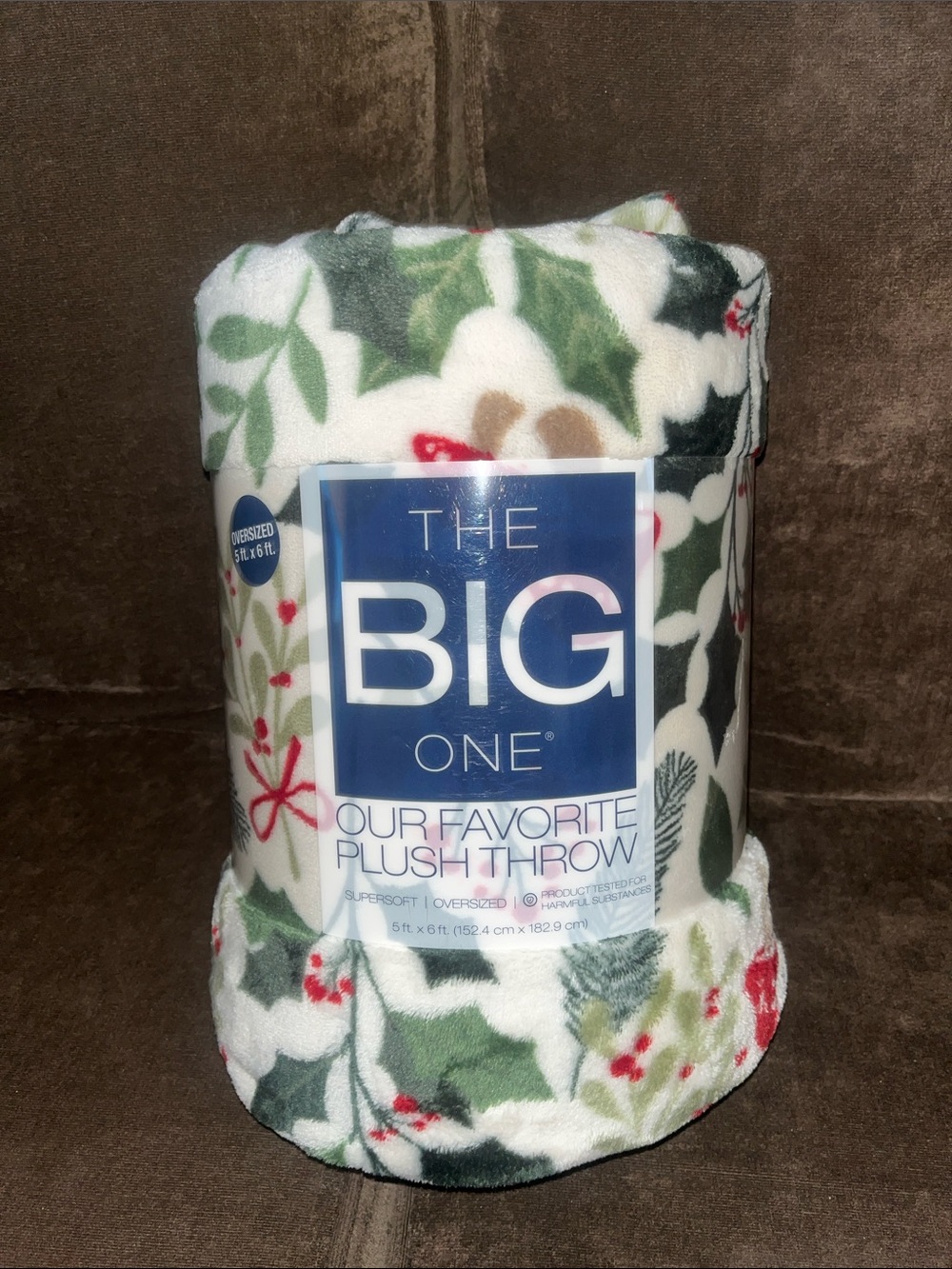 The Big One Holiday Plush Throw - Green, Red, White